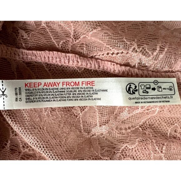 Free People Pink Lacey Essential Cami Adjustable Straps Floral Lace Trim Medium - Picture 6 of 11